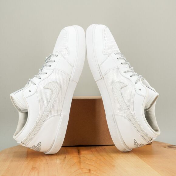 Nike Air Jordan Retro V.1 Men's Size 14 Shoes White Stealth Leather Sneakers - Picture 6 of 9